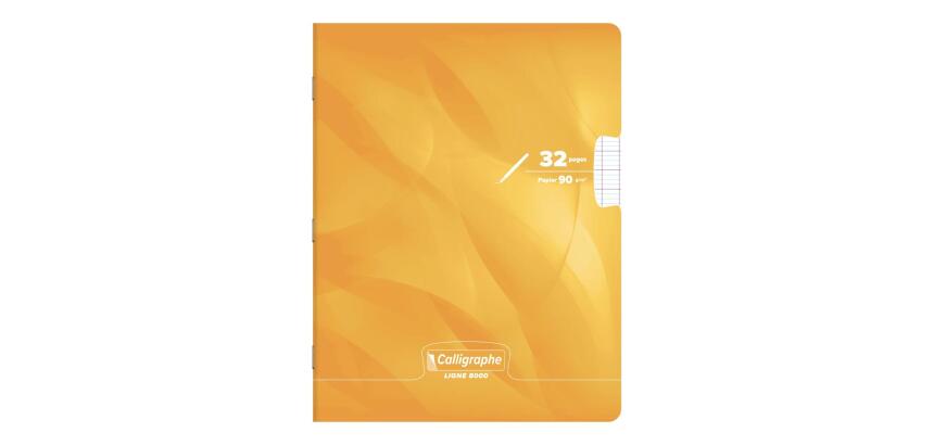 Cahier d'écriture piqué 8000 CARTE 17x22 cm 32 pages grands carreaux 2,5 mm agrandis 10x10 mm 90 g - Jaune