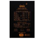 Bloc agrafé Rhodia N°20 21x31,8 cm ligné avec marge 80 feuillets perforation 4 trous 80g - Noir