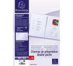 Sachet de 10 chemises double poche polypropylène souple 2/10e - A4 ou A3