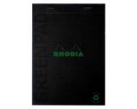 Greenpad bloc agrafé recyclé et recyclable en carte souple 350 g/m2 - N°16 14,8x21 cm 70 feuillets Ligné - Papier Clairefontaine recyclé 90 g/m2 - Noir - New - Noir