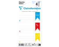 Sachet de 12 étiquettes adhésives assorties 33,5x75mm - motif imprimé