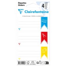 Sachet de 12 étiquettes adhésives assorties 33,5x75mm - motif imprimé