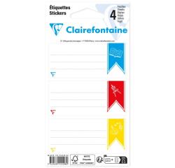 Sachet de 12 étiquettes adhésives assorties 33,5x75mm - motif imprimé