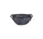 Metallic Black Leather Fanny Pack 30x16.2 cm