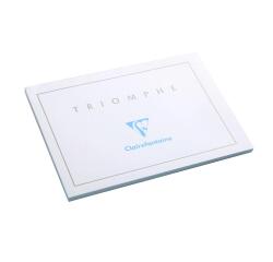 Bloc encollé de 20 Cartes Triomphe - Bristol Blanc - A6- 105x148 mm - 205g/m2 - Blanc