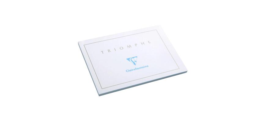 Bloc encollé de 20 Cartes Triomphe - Bristol Blanc - A6- 105x148 mm - 205g/m2 - Blanc