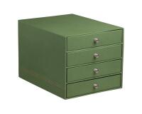 Rhodiarama trieur 4 tiroirs simili cuir italien 24,8x32,7x22,8 cm - Sauge