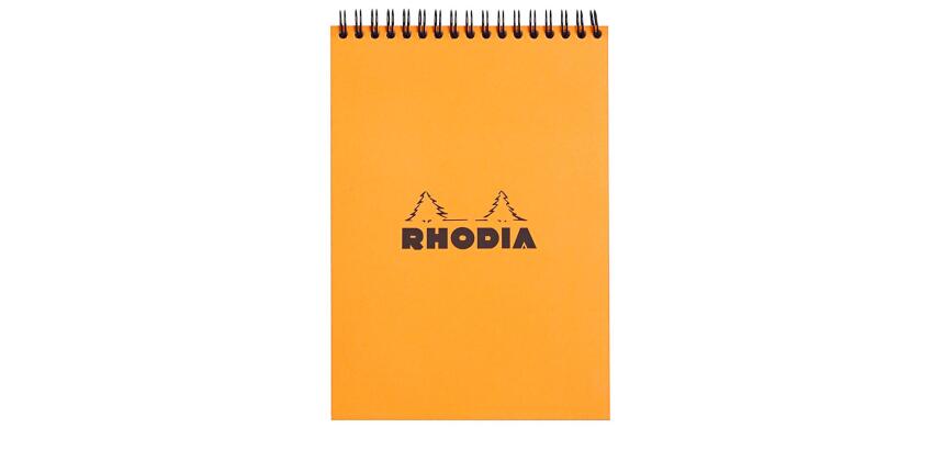 Bloc reliure intégrale Rhodia Classic 14,8x21 cm 80 feuillets ligné microperforé 80g - Orange