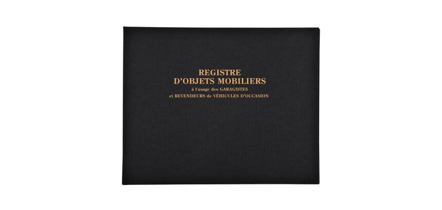 Registre 24x32cm Objets mobiliers - Spécial garagistes 100 pages - Noir