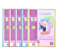 Carpeta de funda Kreacover® Chromaline Pastel semirígido 5/10e - (Vistas: 40 Fundas: 20) - 24x32 cm para A4 - Colores surtidos