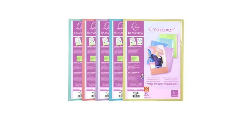Carpeta de funda Kreacover® Chromaline Pastel semirígido 5/10e - (Vistas: 40 Fundas: 20) - 24x32 cm para A4 - Colores surtidos