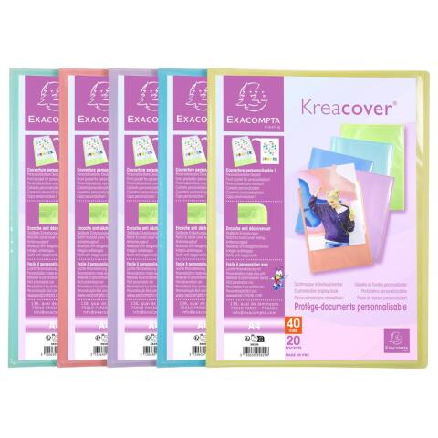 Carpeta de funda Kreacover® Chromaline Pastel semirígido 5/10e - (Vistas: 40 Fundas: 20) - 24x32 cm para A4 - Colores surtidos