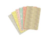 Carnet piqûre textile Neo Deco Collection Printemps-Été 11x17cm 96 pages ligné motifs assortis papier ivoire 90g - Assortis