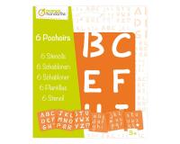 Set de 6 pochoirs enfants, Alphabet - Orange