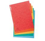 Intercalaires en véritable carte lustrée souple 225g/m2 FSC® avec 5 onglets neutres - Couleurs assorties
