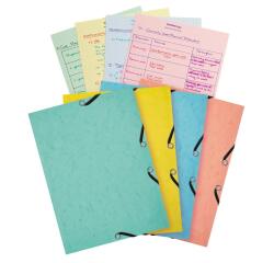 AQUAREL Elastomap met 3 kleppen + 25 steekkaarten A5 - 4 kleuren geassorteerd - Geassorteerd