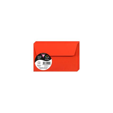 Paquet de 20 enveloppes Pollen 90x140mm 120g/m2 - Rouge corail