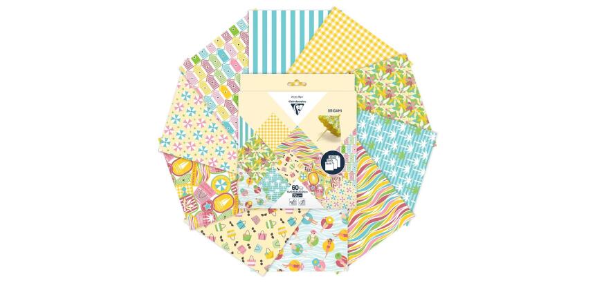 ORIGAMI, Pochette de 60 feuilles 70g/m2 3 formats - French riviera - Multicolore
