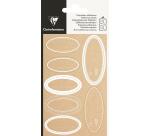 Etiquette Adhésive, Kraft ovale blanc - Blanc