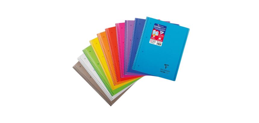 Cahier reliure intégrale enveloppante Koverbook A4+ 160 pages petits carreaux détachables perforé 4 trous couverture polypropylène t ransparent - Assortis