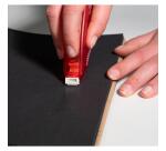 Adhesivo reposicionable de doble cara (expositor de 6) 10x7 cm - Rollo de 15 m - Frambuesa