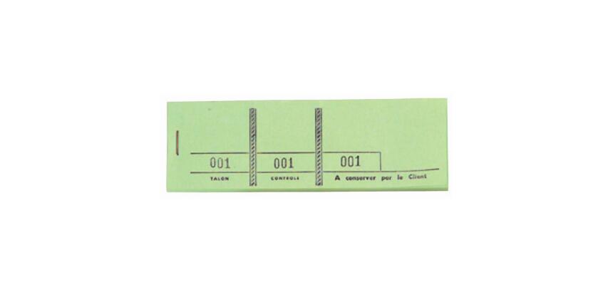 Bloc passe-partout 100 feuillets numérotés de 3 volets - Format 4,8x15 cm