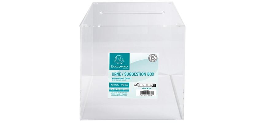 Transparante urne met deksel 21 cm - Transparant