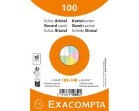 Paquete de 100 fichas retractiladas - Bristol sin perforar forradas 105x148mm - Colores surtidos