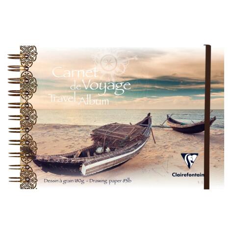 Carnet de Voyage polypro spiralé 30F A5 180g plage
