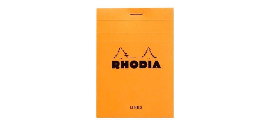 Bloc agrafé Rhodia N°12 8,5x12 cm 80 feuillets ligné 80g - Orange