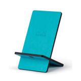 Rhodiarama support pour téléphone mobile simili cuir italien 13x8x8,5 cm - Turquoise