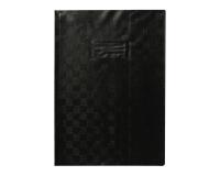 Protège-cahiers grain madras avec rabats marque-pages PVC 22/100ème A4 - Noir