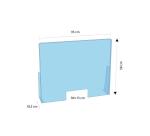 Exacompta - réf. 80458D - ExaScreen Barrière de protection contre les éternuements et les postillons - Vitrine Pare-haleine ou hygiaphone de comptoir (à poser) H58cmXL95cm - Cristal