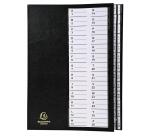 Clasificadores Ordonator ® lomo extensible pestañas impresas Tapa rígida - Tamaño: 25x33 cm para: A4 - Negro