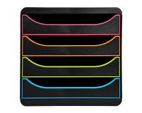 Cassettiera Big Box 4 cassetti Black Office - Nero/arlecchino
