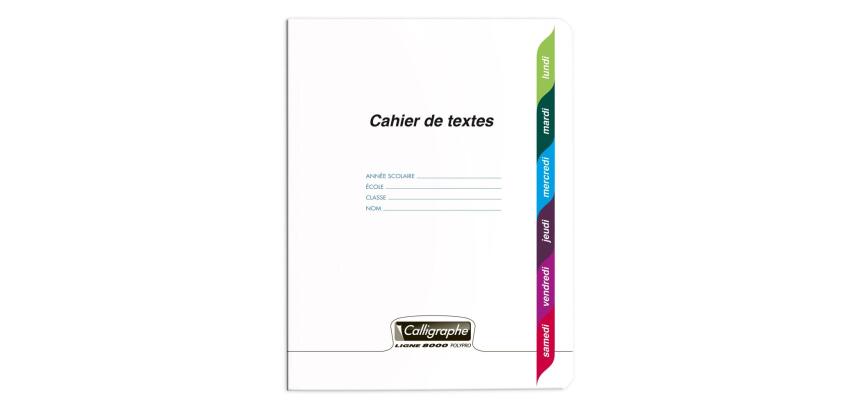 Cahier de textes piqué 8000 POLYPRO 17x22cm 124 pages grands carreaux Incolore - Incolore