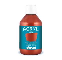 Darwi Flacon de 250 ml de Peinture Acrylique Universelle Métallique - Cuivre