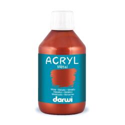 Darwi Flacon de 250 ml de Peinture Acrylique Universelle Métallique - Cuivre