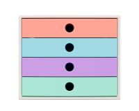Module de classement Filibox 4 tiroirs Candy Tidy - Couleurs assorties
