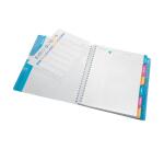 Cahier de textes reliure intégrale Koverbook 17x22cm 148 pages grands carreaux couverture polypropylène transparent - Assortis