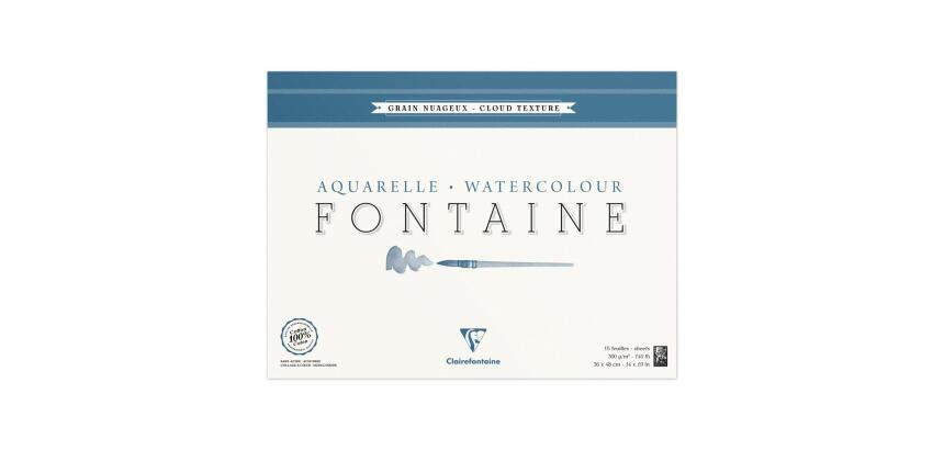 Fontaine bloc collé 4 côtés 15F 36x48cm 300g grain nuageux