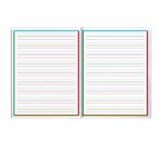 Cahier d'écriture piqué spécial Dys 17x22 cm 48 pages cadre et lignes 4 couleurs Interligne 2 mm - Assortis