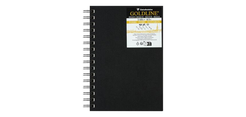 Goldline carnet spiralé 40F A5 140g portrait - Ivoire