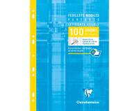 Feuillets mobiles sous étui spécial déficients visuels A4 100 pages perforées grands carreaux noirs 2,5mm agrandis 10x10