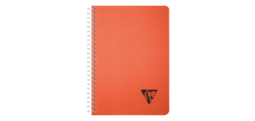 Carnet reliure intégrale Linicolor ESSENCE A5 180 pages petits carreaux couverture plastique polypropyène rainuré - Rouge garance