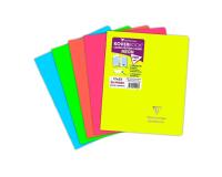 Cahier piqué Koverbook Neon 17x22cm 96 pages grands carreaux couverture polypropylène opaque - Assortis