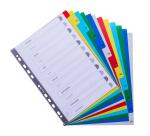 Intercalaires imprimés mensuels PP couleurs Janv-Décembre - A4 - Couleurs assorties