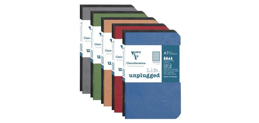 Set de 2 carnets piqûre Age Bag 7,5x12cm 48 pages petits carreaux Couleurs assortis - Assortis