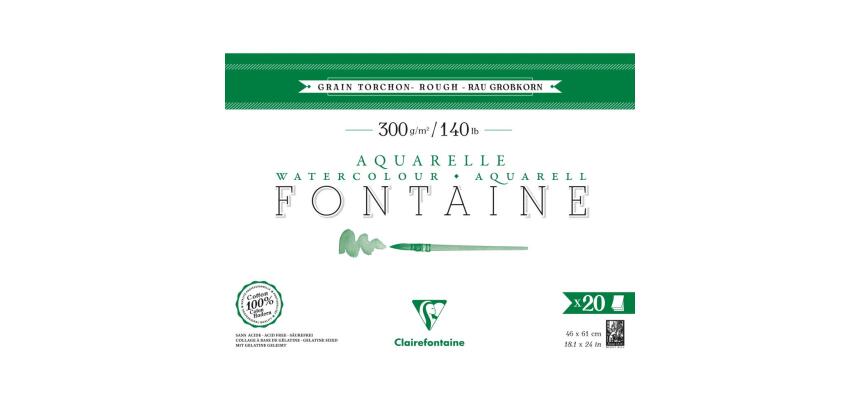 Fontaine bloc collé 4 côtés 20F 46x61cm 300g grain torchon