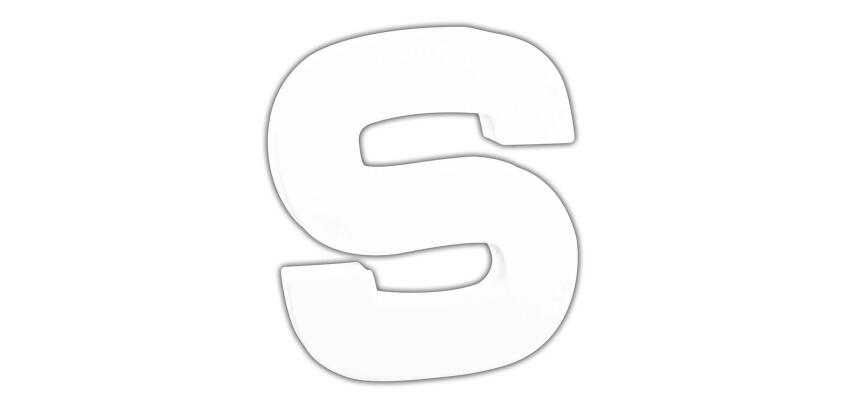 Letter 12cm, S. - Wit